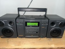 Sony CFD-757 Mega Bass CD Cassette AM/FM Boombox Stereo Tested Works Rare