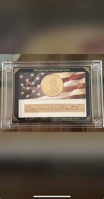 POTUS Warren G Harding Handwritten Word & Uncirculated Presidential Proof Coin