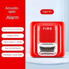 Powerful Sound And Light Fire Alarm Siren Strobe DC12V/24V Home Security