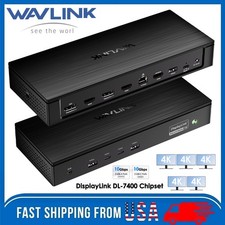 WAVLINK Pro Docking Station 5 Monitors DisplayLink Dock Five 4K Displays DL7400