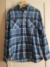 Vintage JC Penney Big Mac Shirt Mens Blue Plaid Flannel Workwear Outdoor SizeL