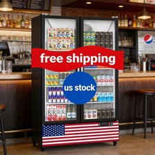 Cu.Ft Commercial Refrigerator, Glass Door Beverage Cooler Adj 25.5 Hipicute