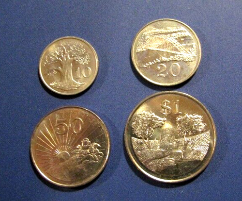 Zimbabwe 1980 10,20,50 Cents 1 Dollar unc 4 Coins Set