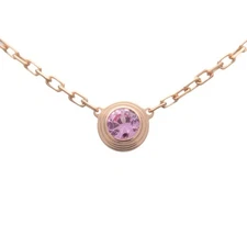 Auth Cartier Saphir Legere 1P Pink Sapphire Necklace 750PG Rose Gold Used F/S