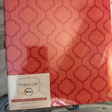 Project Life SCRAPBOOK ALBUM Gumdrop Pink 9"x9.5" Holds 6x8 Pages 2 Ring Binder