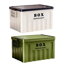 Lidded Storage Bin Tote Car Trunk Organizer Stackable Large Capacity Storage Box