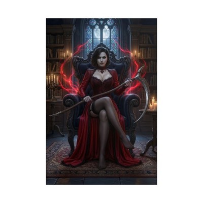 Lady Dimitrescu Poster, Resident Evil Art Print, Dark Gothic Villain Art