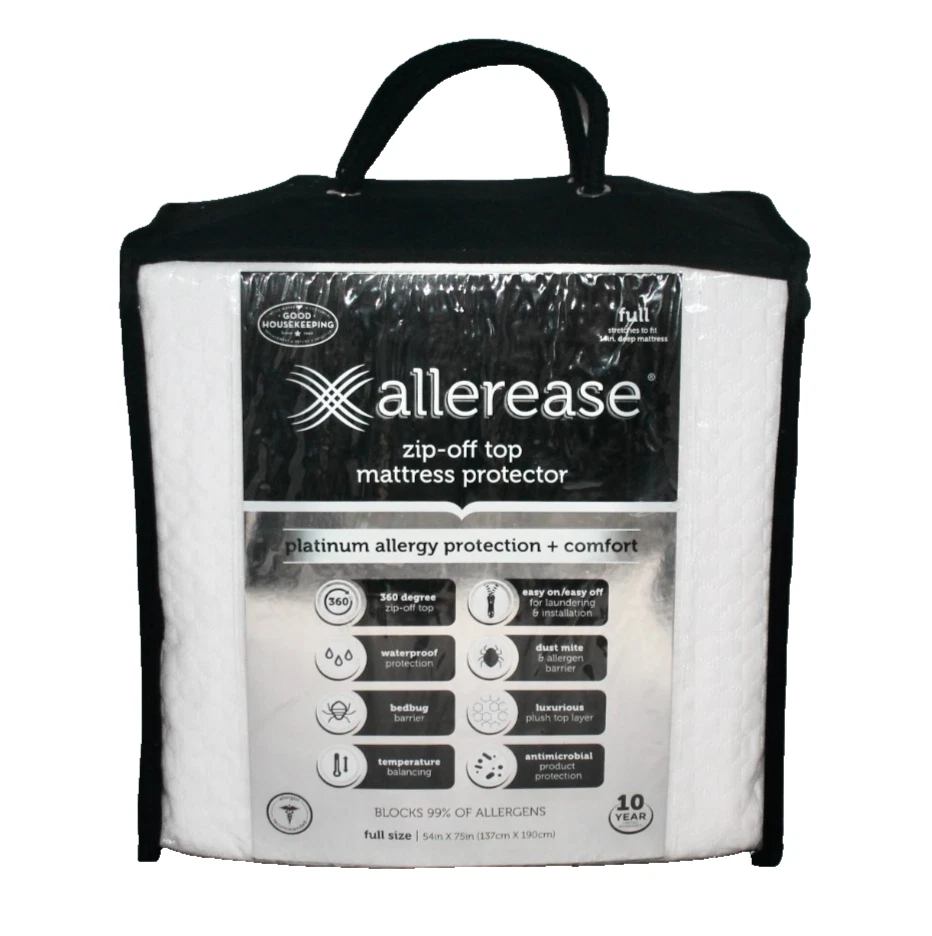 ALLEREASE Platinum Zip-Off Top Mattress Protector - Full Size Waterproof
Opens in a new window or ta
