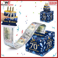 Geldgeschenke Verpackung 3D Pop Up Geburtstag 70. ÜBerraschungsbox DIY RäTselbox