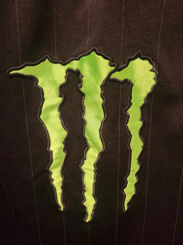 Camiseta deportiva de baloncesto Y2K One Industries Monster Energy motocross negra a rayas M Foto 2 de 4