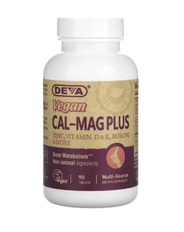 Deva Nutrition Vegan Cal-Mag Plus 90 comprimidos cada uno (paquete de 3) Foto 2 de 3