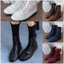 1/6 1/4 1/3 Soft Leather Shoes Doll Short Leather Boots Carving Fit BJD Doll