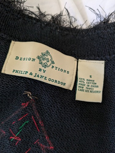Maglione cardigan alberi di Natale Design Options by Philip & Jane Gordon taglia S - Foto 11 di 12