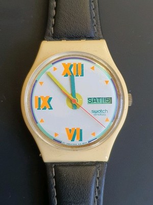 Faulty - Swatch AG 1990 Quartz Watch Wristwatch Ivory Colour Swiss