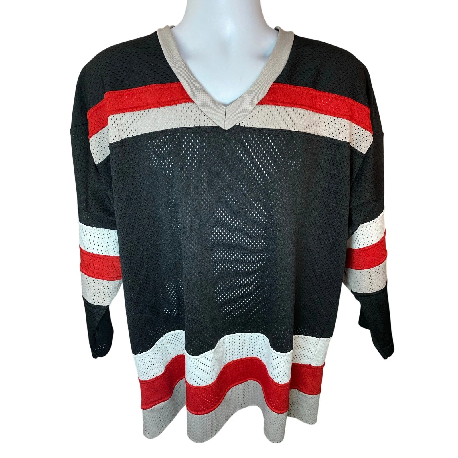 Vintage 1970s Bob McCarthy Jersey | Men's L | Black, Red & White USA Made