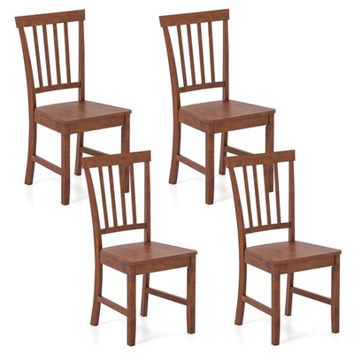 Topbuy Set of 4 Dining Chairs Wooden Kitchen Side Chair w/Solid Legs for Living
