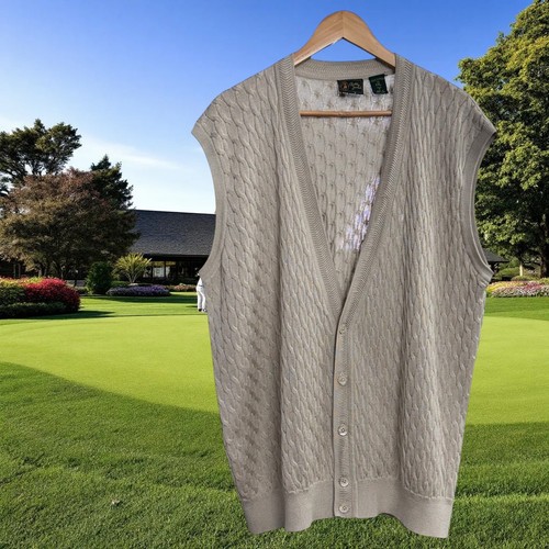 Bobby Jones Cardigan Classic Fit Men's XXL Golf Sweater Beige 100% Cotton Casual - Picture 4 of 14