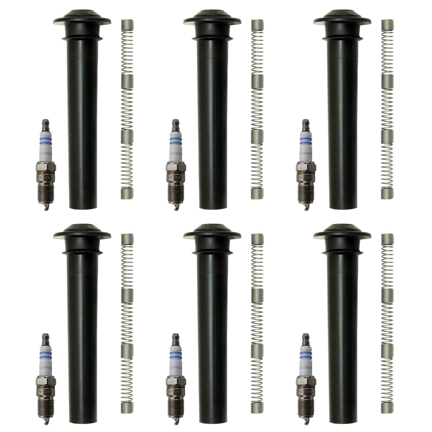 Bosch 6 Platinum Spark Plugs  NGK Coil Boot Kit for Escape Freestyle 3L V6 DOHC