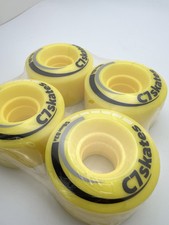 C7 skates 58mm 83A Premium Quad Roller Skate Wheels Lemonpop Yellow Set of 4 New