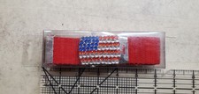 40" 100 Adjustable Belt Red w/Rhinestone American Flag Buckle