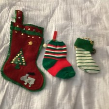 Lot Of 3 Miniature Christmas Stockings Original Japan Label