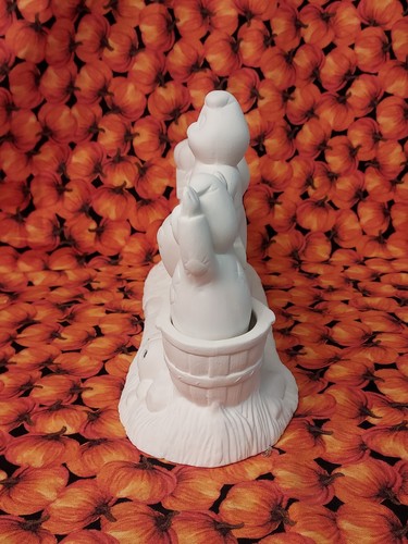 Ceramic Bisque~ Ready to Paint ~Ghost Fence Scene Rice Light Included - Picture 2 of 21