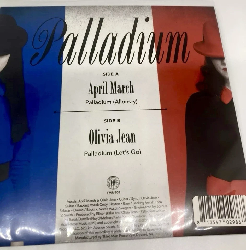 45T Couleur 2021 / OLIVIA JEAN & APRIL MARCH Splatter 7’ Vinyl PALLADIUM TMR 708 - Image 3 of 3