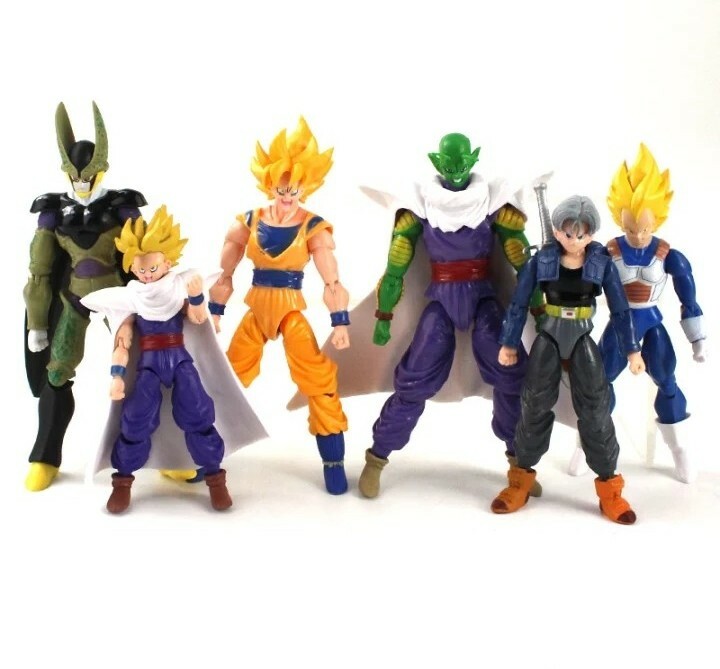 Lot De 6 Figurines Dragon Ball Z - Vegeta, Trunks, Goku, Gohan - PVC - Collection
