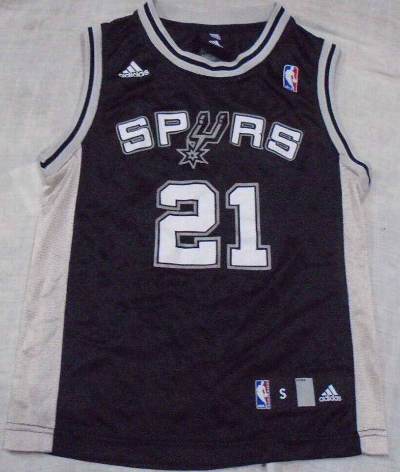 Tim Duncan #21 San Antonio Spurs NBA Adidas Basketball Jersey Size Small Child