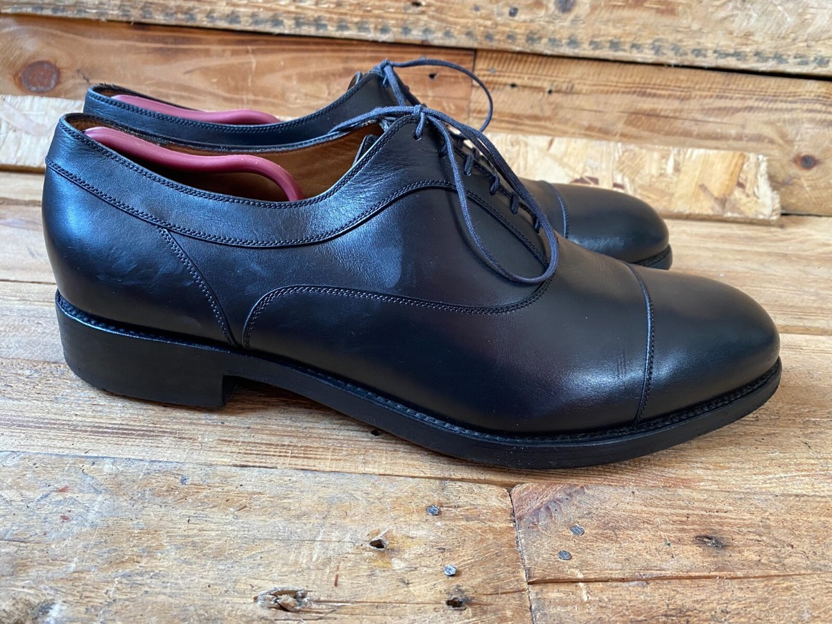 J.M.Weston 330 oxford cap-toe black leather shoes uk sz 10E J.M.Weston 330 oxford cap-toe black leather shoes uk sz 10E