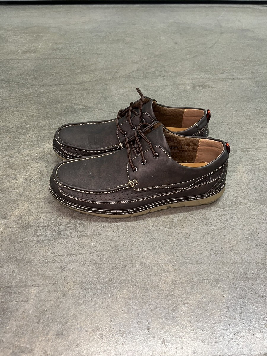 Edition By Forever Link Men’s Size 12 Loafers Laced Shoes Without Box Dark  Brown