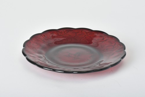Princess House Fantasia Luncheon Plate Ruby Red {Ex+} - Picture 4 of 5