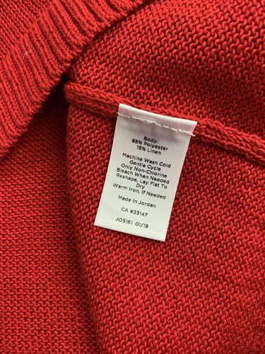 Talbots Womens Sweater 1X Plus Red Linen Blend Spring Career Preppy Capsule - Picture 5 of 7