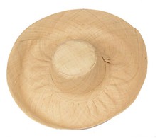 RAFFIA SUN HAT 17cm WIDE BRIM COLOUR PLAIN straw packable Madagascar Madaraff