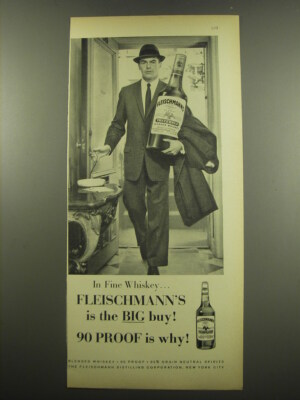 1960 Fleischmann's Whiskey Ad - In Fine Whiskey