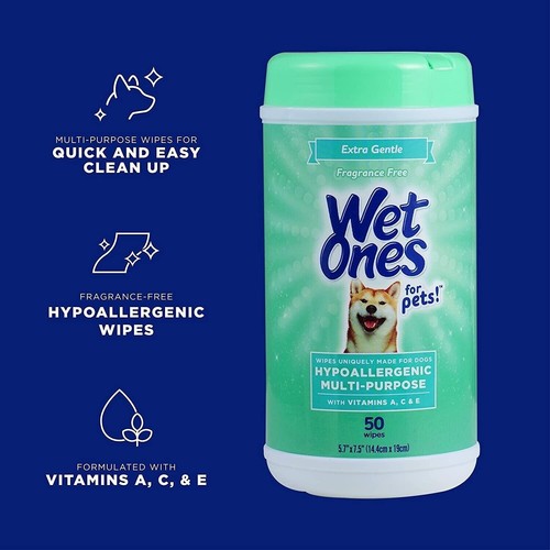 Wet Ones Dogs Hypoallergenc Fragrance-FreeWipe 50ct - 第 1/1 張圖片