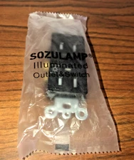 SOZULAMP Black Wall Outlet with Night / HALLWAY Light Decorator Electrical