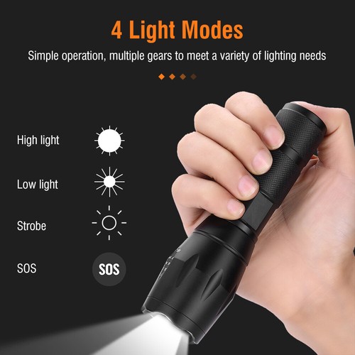 10000LM Hunting Torch Light Kits Rechargeable LED Hunting Flashlight Long Range - Picture 4 of 12
