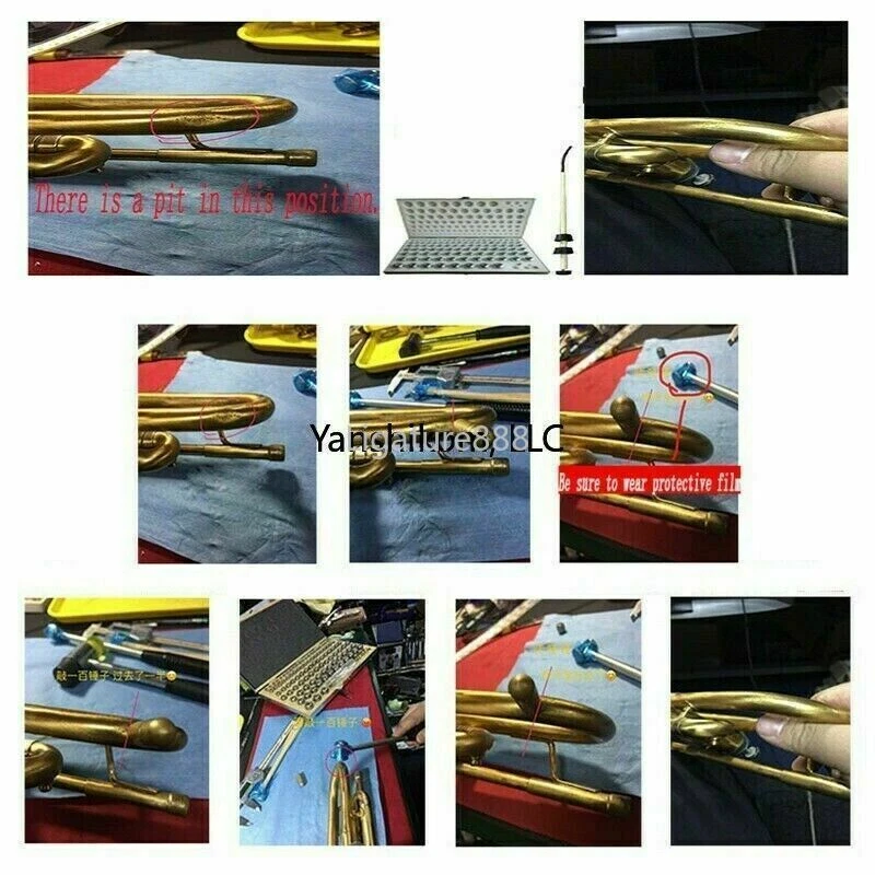 Herramienta de reparación de abolladuras de trompeta -15 bolas de huevo 2024 NUEVO con estuche rígido envío rápido gratuito NUEVO Foto 2 de 2