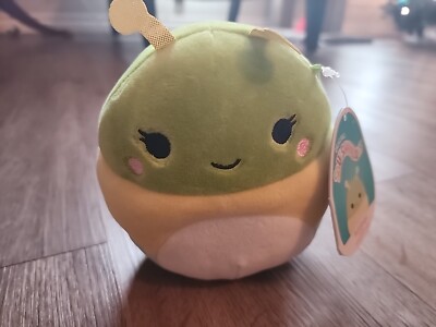 NWT Squishmallow 5'' Rutabaga The Caterpillar Soft Toy Worm Green Yellow Stuffed 