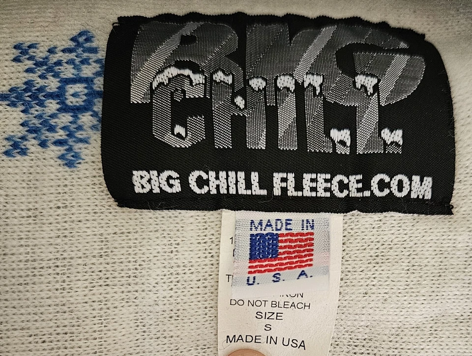 Chaqueta polar Big Chill S de colección cremallera completa Sherpa. Pingüinos, osos polares, copo de nieve Foto 2 de 4