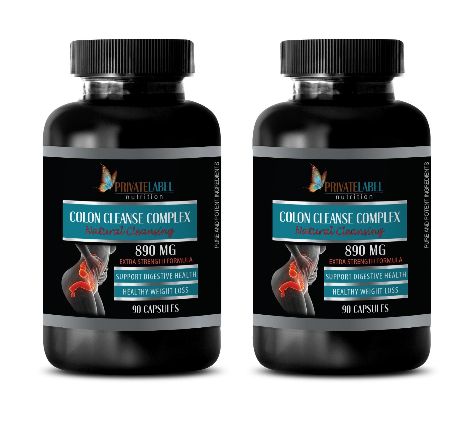 Colon Cleanse Complex Capsules - 2 Bottles 180 Capsules Total-image