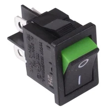 10 x Green On-Off Rectangle 'Visi on' Rocker Switch DPST R13-73A2-02