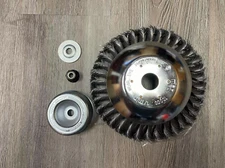 New 8 Inch Steel Wire Wheel Brush Grass Trimmer Head Weed With Adapter Kit