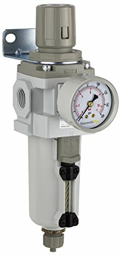 PneumaticPlus Compressed Air Filter Regulator 1/2" NPT Gauge SAW400-N04BG-MEP R