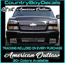 AMERICAN OUTLAW 42" Windshield VINYL DECAL Sticker Diesel Truck Car Tread Trump 