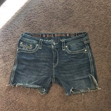 Rock Revival Kira Short Shorts Custom Denim Size 31 Back Flap Embellished