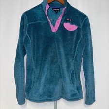 Patagonia Blue Fleece Pullover XXL for Youth / Purple Trim