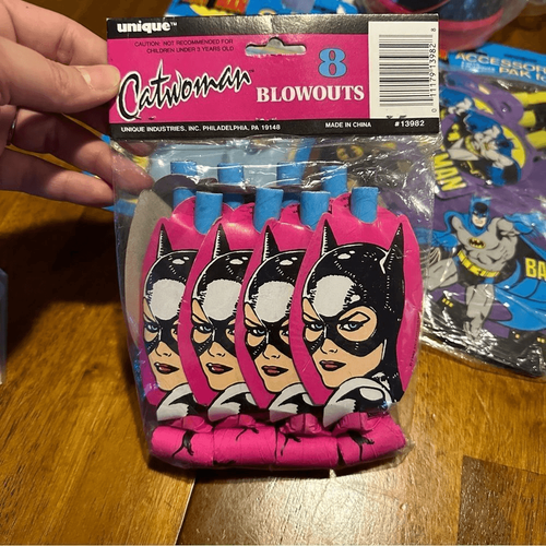 Vintage 90s Batman Cat Woman Riddler Large Party Lot With Costume Dead Stock - Picture 4 of 14