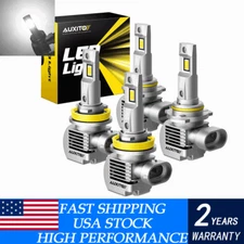Combo 9005+H11 LED Headlight High Low Beam Bulbs Kit Super White Bright Lamps 4X